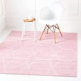 thumbnail image 2 of Unique Loom 3151614 7 x 7 ft. Geometric Trellis Frieze Square Rug, Light Pink, 2 of 15