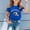 Blue, variant on Girls T Shirts Size 18 Letter Graphic Short Sleeve Kids Tee Tops Classic Fit Girls Back To School Clothes Birthday Casual Summer Tops