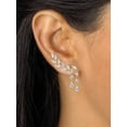 thumbnail image 3 of PalmBeach Jewelry Marquise and Pear-Cut White Crystal Laurel Leaf and Hanging Crystal Accent Ear Climber Earrings Rose or Yellow Gold-Plated or Silvertone, 3 of 4