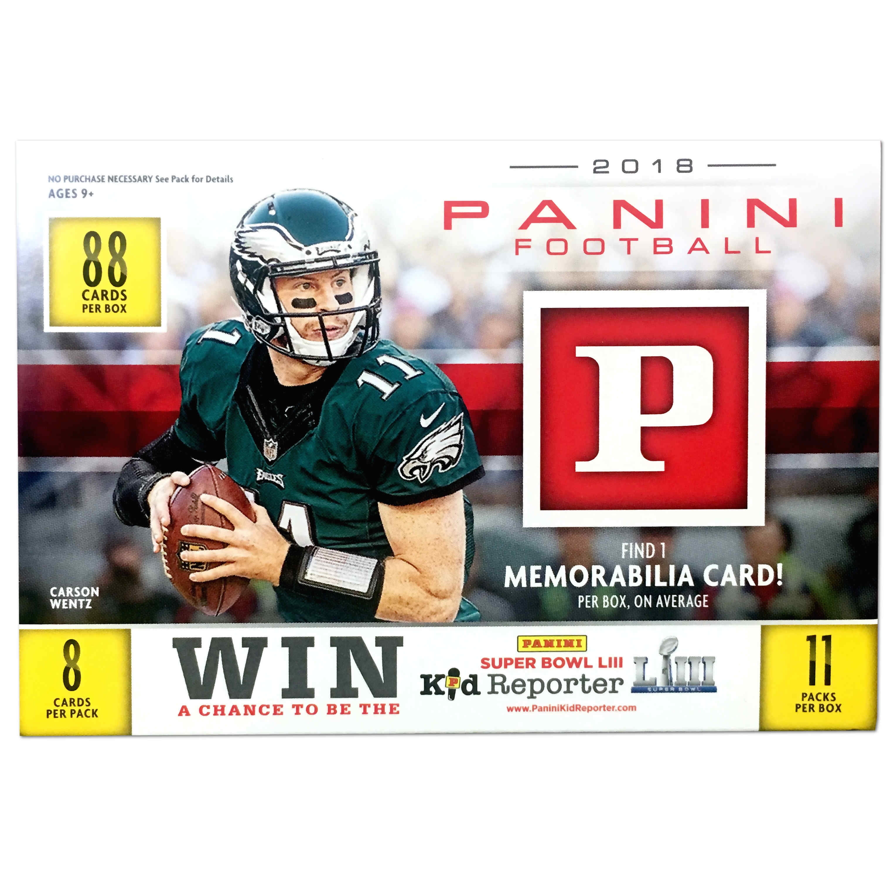 2018 Panini NFL Football Value Box Trading Cards- Featuring Carson Wentz