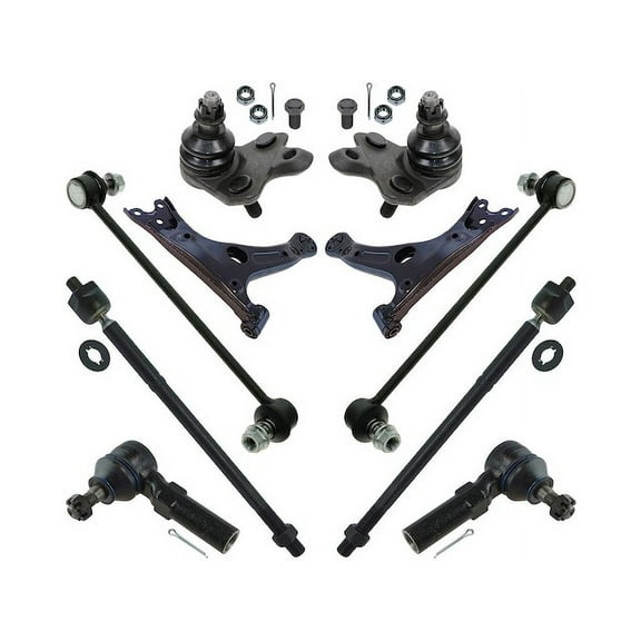 Front Control Arm Ball Joint Tie Rod and Sway Bar Link Kit 10 Piece - Compatible with 2014 - 2018 Toyota Corolla 2015 2016 2017