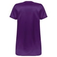 thumbnail image 7 of Raenseen Men Satin Nightshirts Sleepwear Summer Homewear Pajama Top Above Knee Length Comfy Night Purple 4XL, 7 of 7