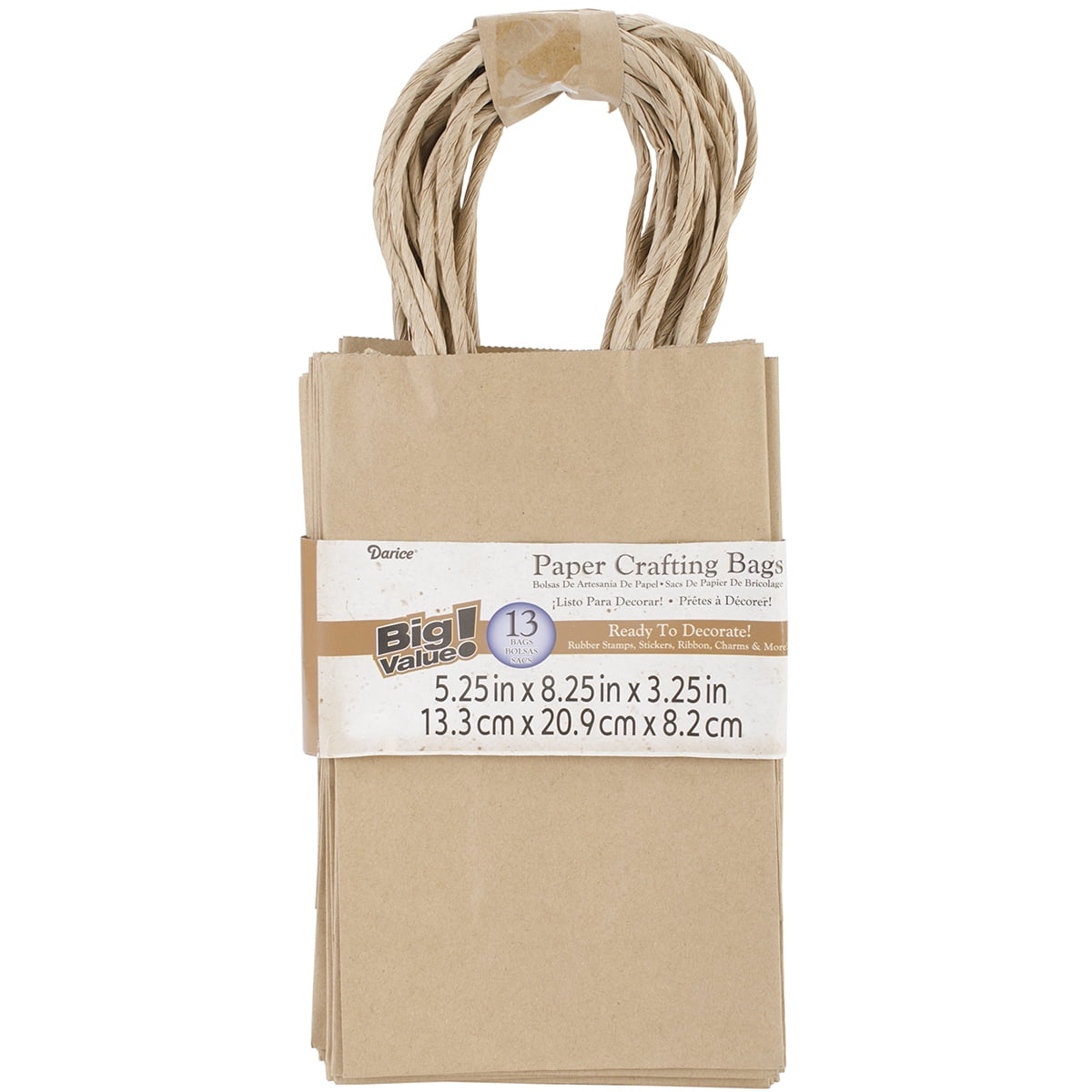 Paper Bags 5.25"X8.375"X3.25" 13/PkgKraft Walmart Canada