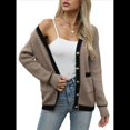 thumbnail image 3 of Chaquetas de Punto con Botones, Larga y Bolsillos para Mujer, Otoño e Invierno Color Camello L, 3 of 10