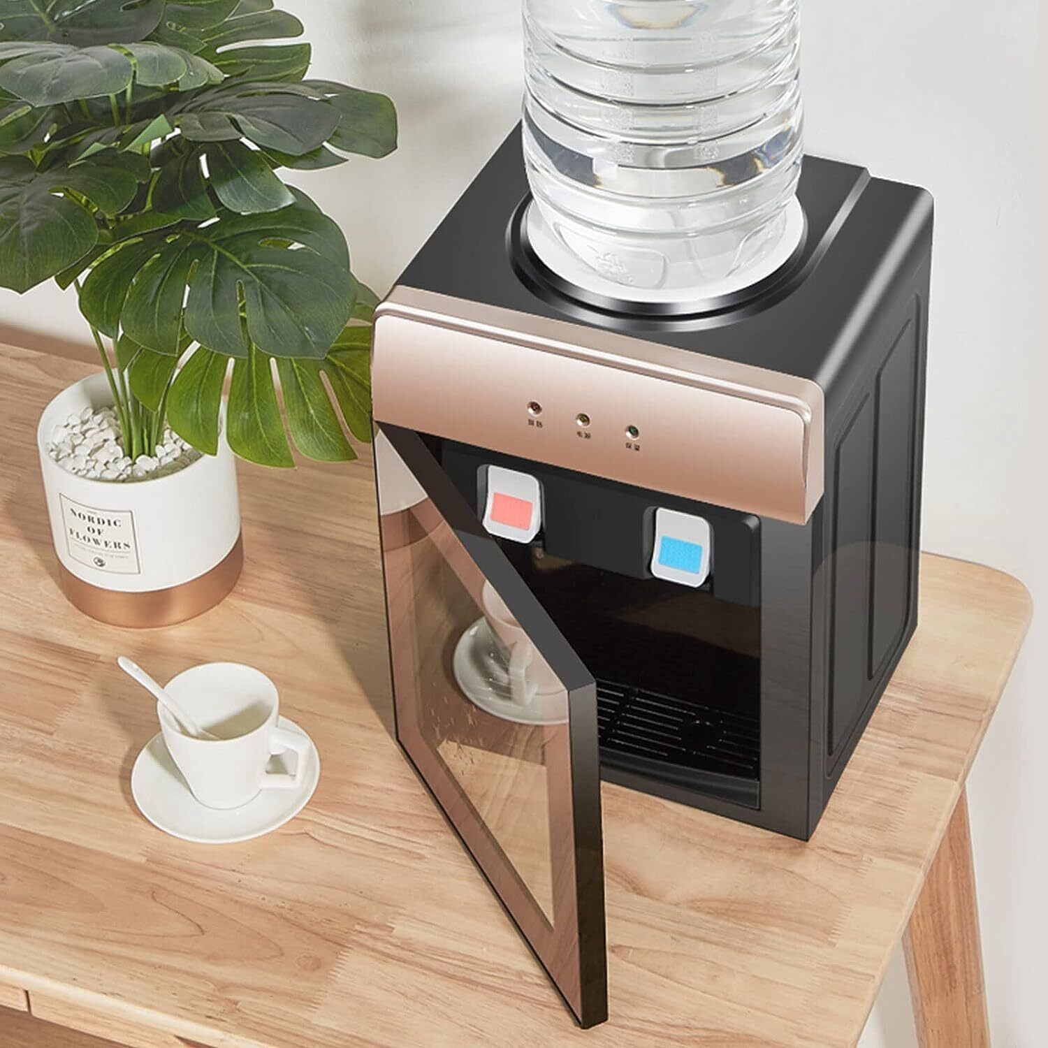 5 Gallon Cold Hot Smart Water Cooler Dispenser, Top Loading Countertop, Champagne Gold