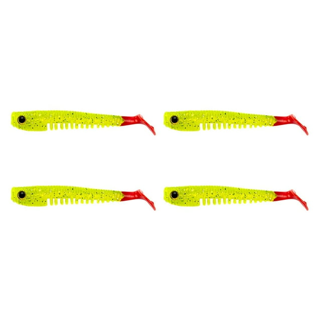 4 señuelos de pesca plásticos artificiales del cebo artificial, señuelos de de plantilla Swimbait Crankbait YYR