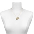 thumbnail image 2 of Delight Jewelry Silver-tone Domed Music - Trombone - Large Goldtone Crystal Initial - Q - Charm Necklace, 17.5"+2", 2 of 4