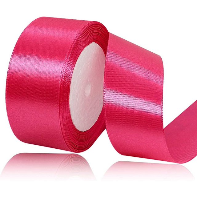 LAICAIW Solid Color Rose Red Satin Ribbon, 1-1/2 Inches x 25 Yards Fabric Satin Ribbon for Gift Wrapping, Crafts, Hair Bows Making, Wreath, Wedding Party Decoration and Other Sewing Projects