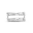 thumbnail image 2 of 14kt White Gold Womens Round Diamond Wedding Wrap Ring Guard Enhancer 3/8 Cttw, 2 of 4