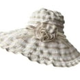 thumbnail image 2 of SPRING PARK Women Folable Floppy Hat Flower Wide Brim Sun Hat Summer UV Beach Cap, 2 of 8