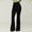 Black, variant on Hunpta Women High Waist Comfortable SlimFit Trousers With Buttons Flared Suit Pants