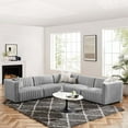 thumbnail image 3 of Conjure Channel Tufted Upholstered Fabric 5-Piece L-Shaped Sectional, 3 of 6