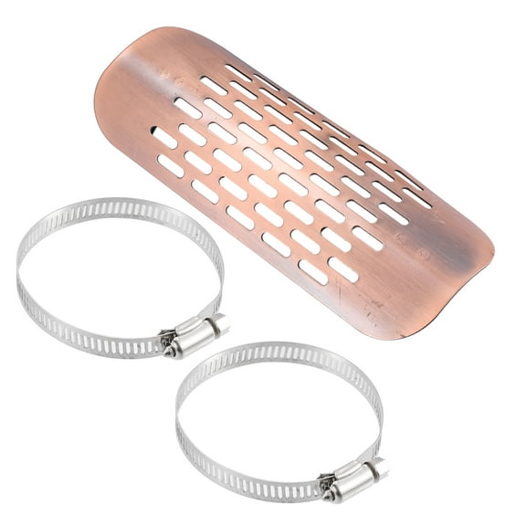 Unique Bargains 1 Set Universal Motorbike Exhaust Heat Shield Pipe Shield Exhaust Guard Cover Heel Guard Copper Tone