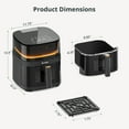 thumbnail image 6 of Larinest Air Fryer 5.3Qt, Water Atomizer, 10 Cooking Presets for Quick Easy Meals, Easy View and Oil Less, Dishwasher-Safe, Fit for 3–5 People, AF502, Black, 6 of 7