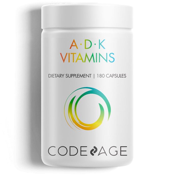 Codeage A D K Vitamins Supplement, ADK K1 & K2, 180 Capsules