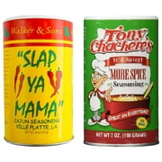 Louisiana Cajun Creole No MSG Seasoning Bundle - 1 each of Slap Ya Mama Cajun Seasoning 8 Ounce and Tony Chacheres More Spice Se