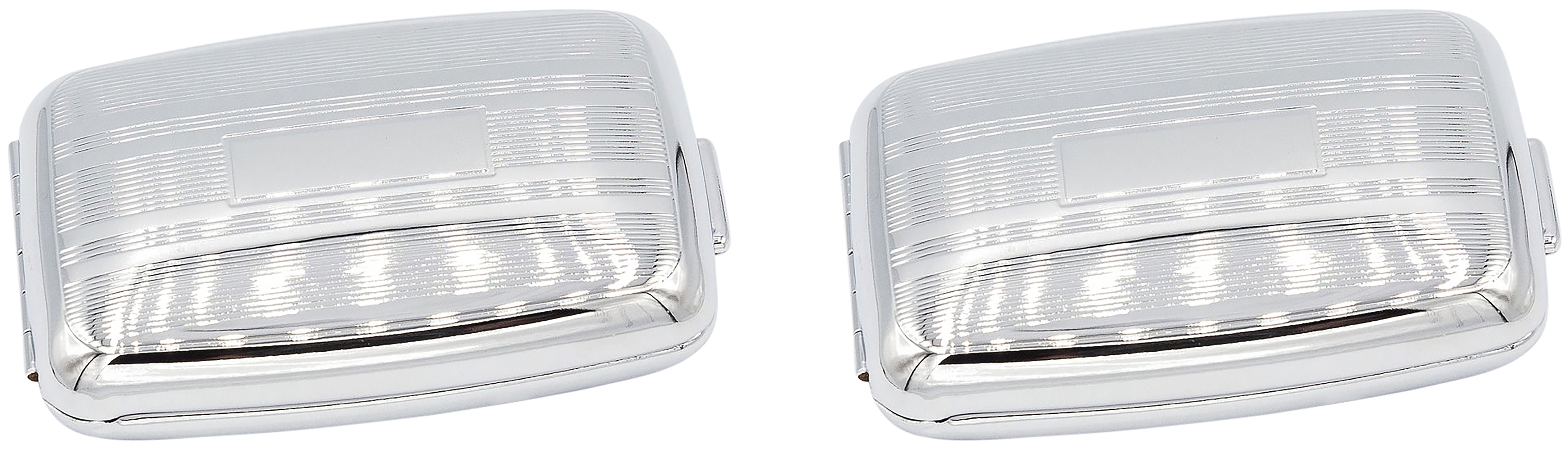 Set of 2 Etched Rectangular Pocket Purse Pill Box & Organizer With Dual Compartments (Lined - Engraveable)