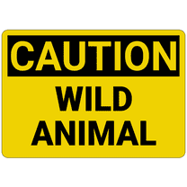Wild Animal Caution Sign Metal Tin Sign Wall Panel Retro Art Decor for Home Bedroom Bar Cafe Farm 8x12 Inch