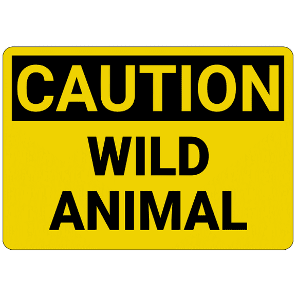 Wild Animal Caution Sign Metal Tin Sign Wall Panel Retro Art Decor for Home Bedroom Bar Cafe Farm 8x12 Inch