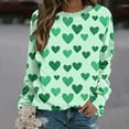 thumbnail image 2 of BLVB Womens St. Patricks Day Shamrock Sweatshirt Raglan Sleeve Clover Print Jumper Crew Neck Pullover Tops Gifts for Women, 2 of 5