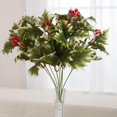thumbnail image 4 of 2pc Weather Resistant Silk Holly Bushes with Berries - for Winter Decor - Factory Direct Craft, 4 of 5