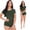 Olive green, variant on Tejiojio Active Women's Summer Clearance Two-piece Sets Women Solid Short Sleeves Tops Sports Shorts Sweatpants Sweatsuit