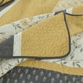 thumbnail image 4 of Y-PLWOMEN 100% Cotton Quilt King Size - Yellow Striped Lightweight Quilt, Floral Quilted Bedspread Lightweight Comforter Set, Soft Bed Spread for King Bed with Pillow Shams, 4 of 6
