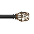 thumbnail image 2 of 7/8" dia. Single Curtain Rod Set with Vine Woven Tulipa _Matte Black 66"-120" - Black, 2 of 5