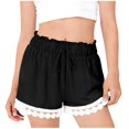 thumbnail image 4 of ATOGUTA Girls Uniform Shorts Size 5T-16 Kids Loose Elastic Waist Short Pants Teen Summer Casual Jorts Black, 4 of 5