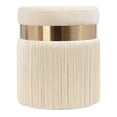 thumbnail image 1 of TOV Furniture Melody 16.3"H Transitional Velvet and MDF Ottoman in Cream, 1 of 6