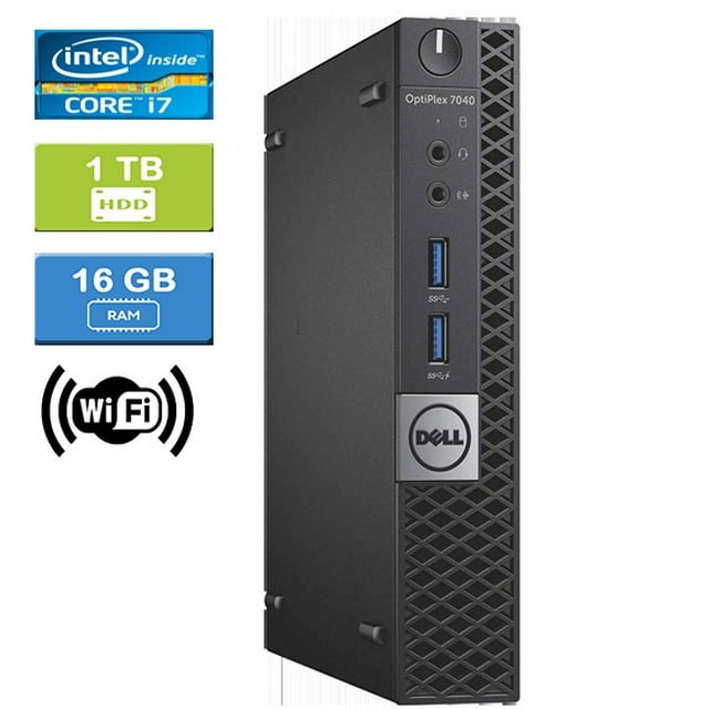 Remis à Neuf : Dell 7040 MICRO Intel Core i7-6700T 2,80 GHz, 16 Go, 1 To HDD, Win 10 Pro