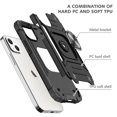 thumbnail image 3 of FIEWESEY for iPhone 14 Case, Military Grade Protective Phone Case Cover with Metal Ring Kickstand [Support Magnet Mount] Compatible with iPhone 14 - Black, 3 of 7
