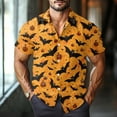 thumbnail image 2 of JGNGSHN Short Sleeve Halloween Costumes for Men Casual Button Down Hawaiian Holiday Beach Shirts Cute Skull Printed Tees, 2 of 7