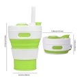 thumbnail image 3 of Copa De Agua Taza de agua de 450 ml Taza de silicona plegable duradera para viajes de camping (verde), 3 of 7