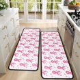 thumbnail image 4 of Kitchen Rugs Sets Of 2,Pink Breast Cancer and Pioneer Flower Anti Fatigue Kitchen Mat Rugs Non Slip Washable,Decorative Kitchen Floor Mats for Kitchen,Sink,Laundry,17"x47"+17"x47", 4 of 5