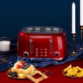 thumbnail image 3 of Roter Mond 4 Slice Toaster Retro Stainless Steel with Bagel Defrost Cancel Function, 6 Browning Settings, Extre Wide Slot and Removable Crumb Tray, R, 3 of 8