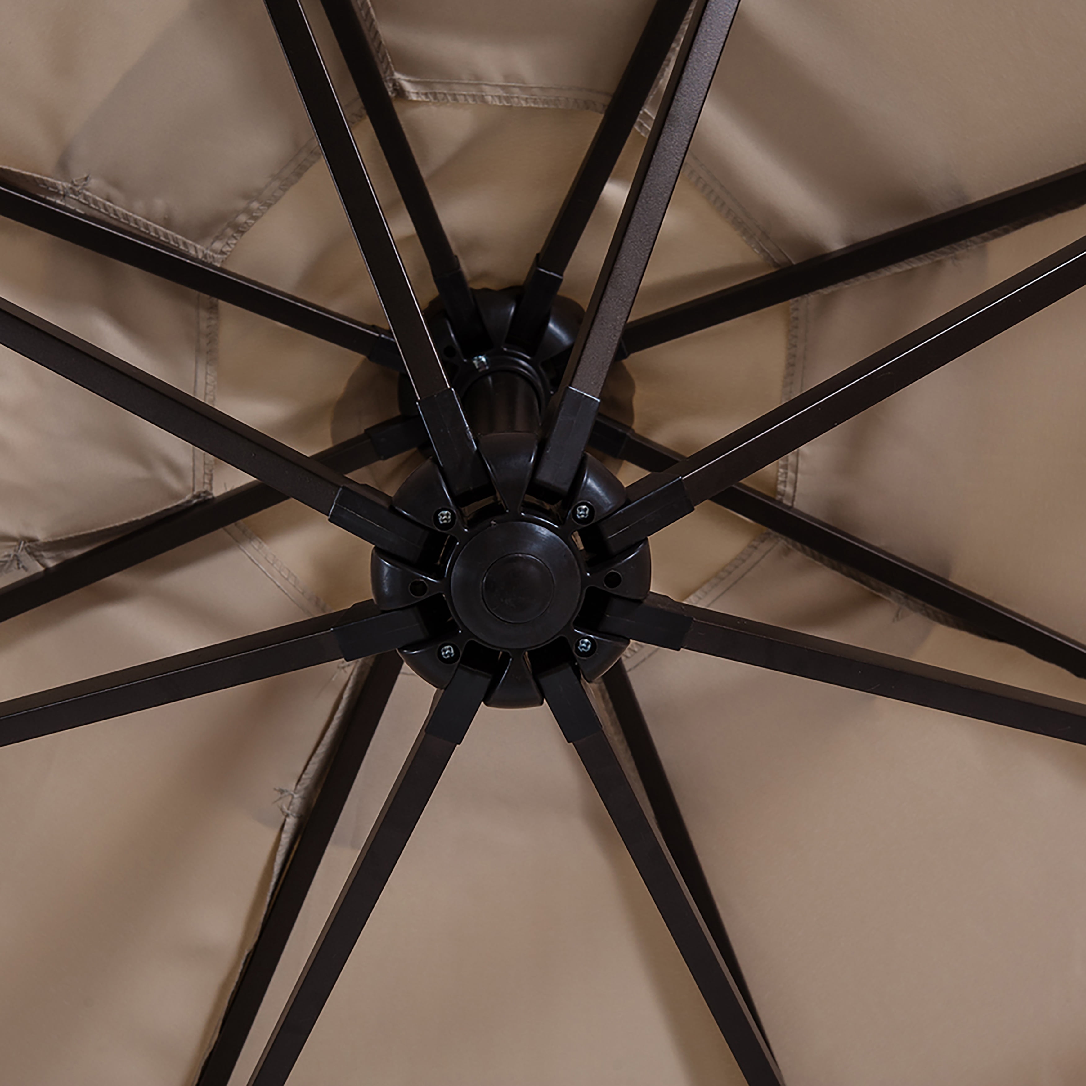 GARDEN 10" Ft Offset Cantilever Umbrellas w/ Base Weights Included for Outdoor Patio Shade, Beige
