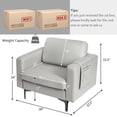 thumbnail image 5 of Spaco Modern Accent Armchair with Side Storage Pocket, Thick Padded Cozy Lounge Chair, Leisure Sofa Chair for Living Room, Bedroom, Dorm, Pocket-Light Gray, 5 of 7