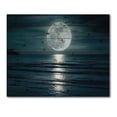 thumbnail image 3 of Designart 'Super Full Moon Over The Sea I' Modern Print on Natural Pine Wood, 3 of 5