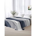 thumbnail image 6 of Navy Blue Ombre Flat Sheets Only Twin XL Size, Soft Breathable Bed Top Sheets for Mattress, Modern Geometric Moire Abstract Art Luxury Bedding Flat Sheets for Home Hotel Bedroom Bed Protection, 6 of 9