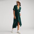 thumbnail image 2 of 2023 Summer Chic And Elegant Woman Dress Sexy V-Neck Bandage Button Up Open Side Party Club Long Dresses Nuevo En Vestidos zhangmengya LED, 2 of 2