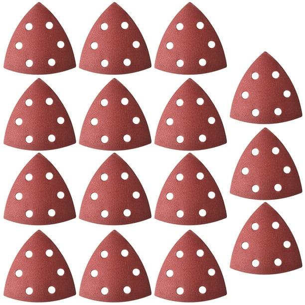 Lija de Detalle Triangular, Papel de Lijado, Almohadillas de Lijado Variadas, 6 Agujeros 320 Granos 15pcs