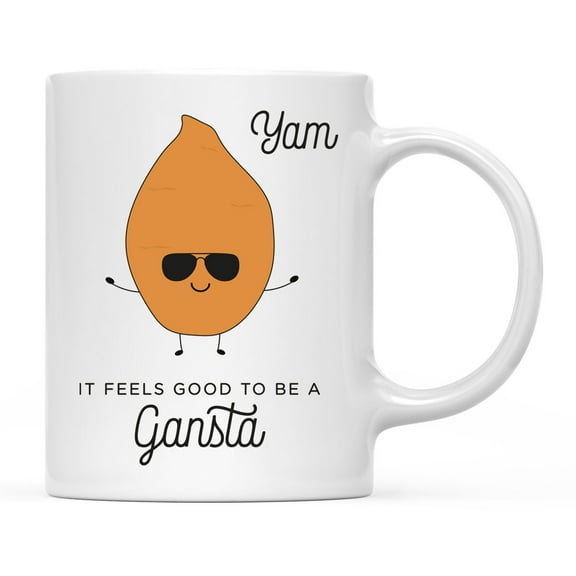 Koyal Wholesale Funny Food Pun 11oz. Ceramic Coffee Tea Mug, Yam