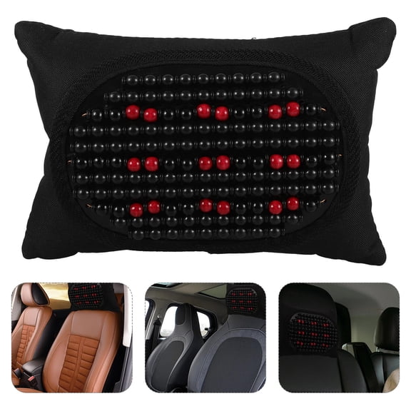 FENGGUIQU Car Neck Cushion with Bamboo and Wooden Beads for Comfortable Support and Breathable Summer Use