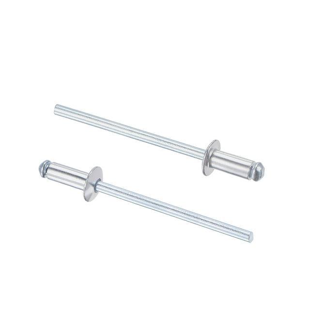 Unique Bargains 3.2mm Diameter 7mm Grip Length Silver Tone Aluminum Blind Rivets 60 Pack