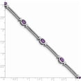 thumbnail image 3 of Sterling Silver Rhodium-Plated Amethyst Bracelet (7 X 7) Made In Thailand qx598am, 3 of 5