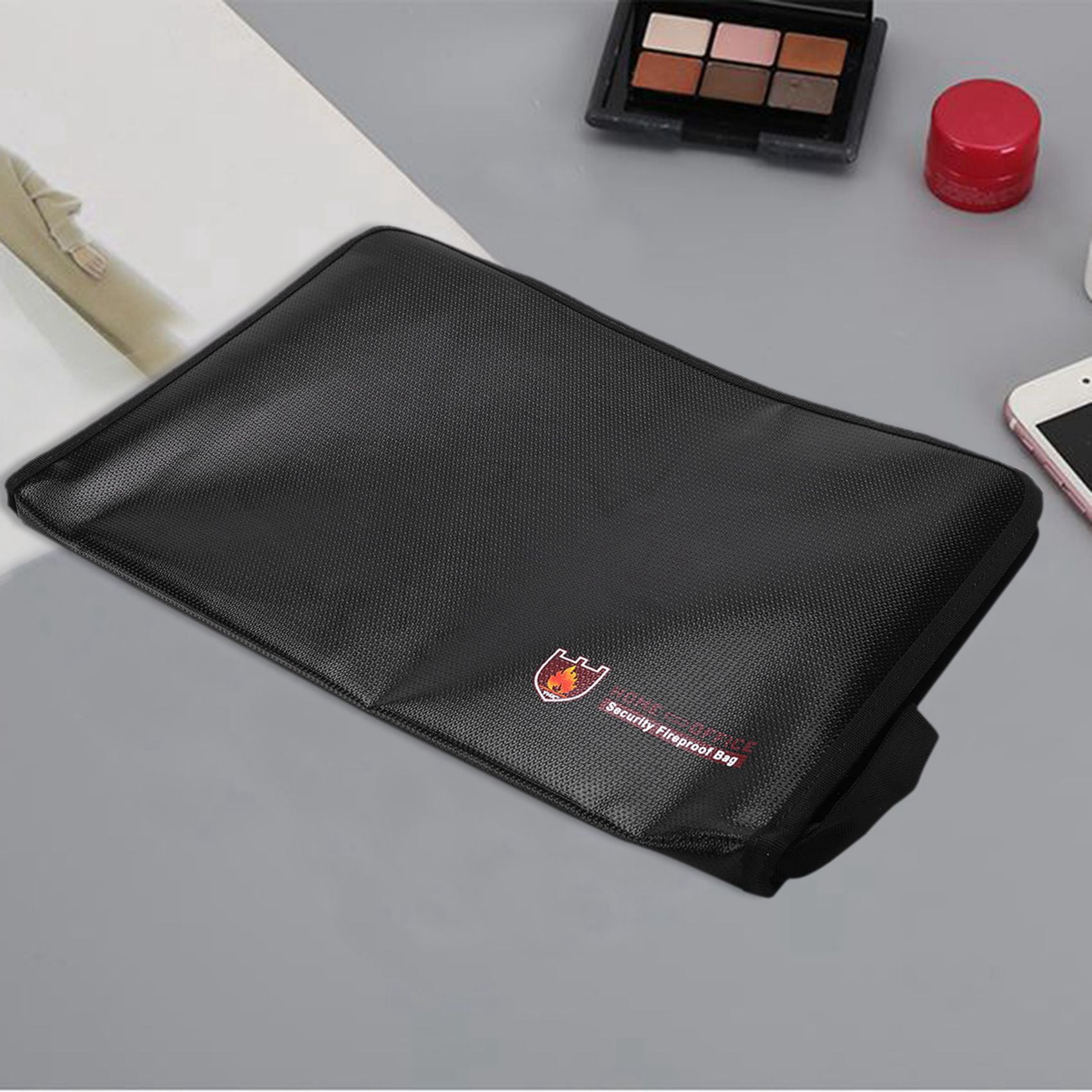 2X Fireproof Files Folder Accordion Document Bags 14.3X9.8 Inch A4 Size 12 Pockets