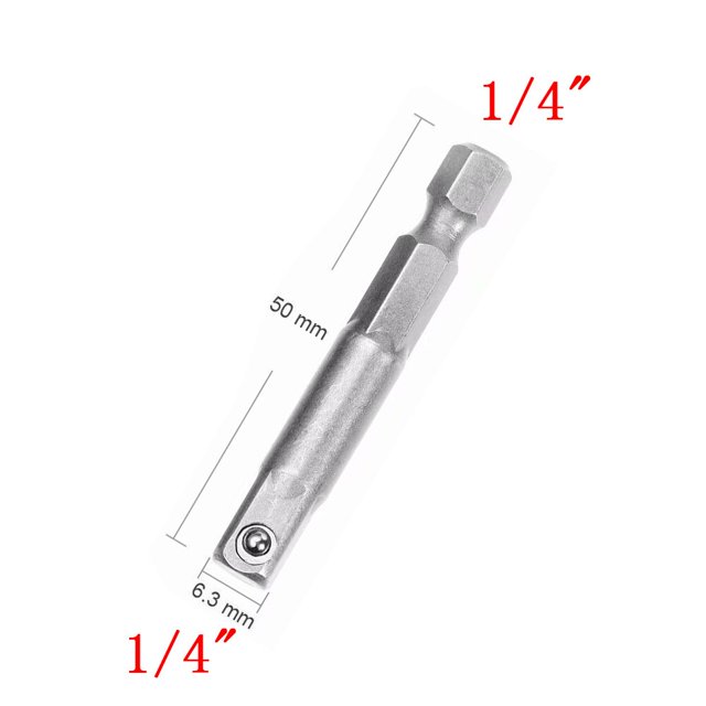 Vástago hexagonal de acero al cromo vanadio, barra de brocas de extensión de 1/4 ", 3/8", 1/2 ", juego de brocas hexagonales, herramientas eléctricas, adaptador de destornillador