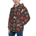 thumbnail image 2 of Lsque coffee mug cup Patten Youth Hoodie Sweatshirt Pullover with Kangaroo Pocket Boys and Girls Hoodie Warm Hoodie for Kids-Medium, 2 of 6