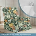 thumbnail image 3 of FKELYI Fall Pumpkin Floral Leaf Print Recliner Slipcover 4 Pcs Reclining Chair Covers for Lazy Boy Chair Protector Elastic Furniture Decor Covers for Living Room Bedroom, 3 of 7